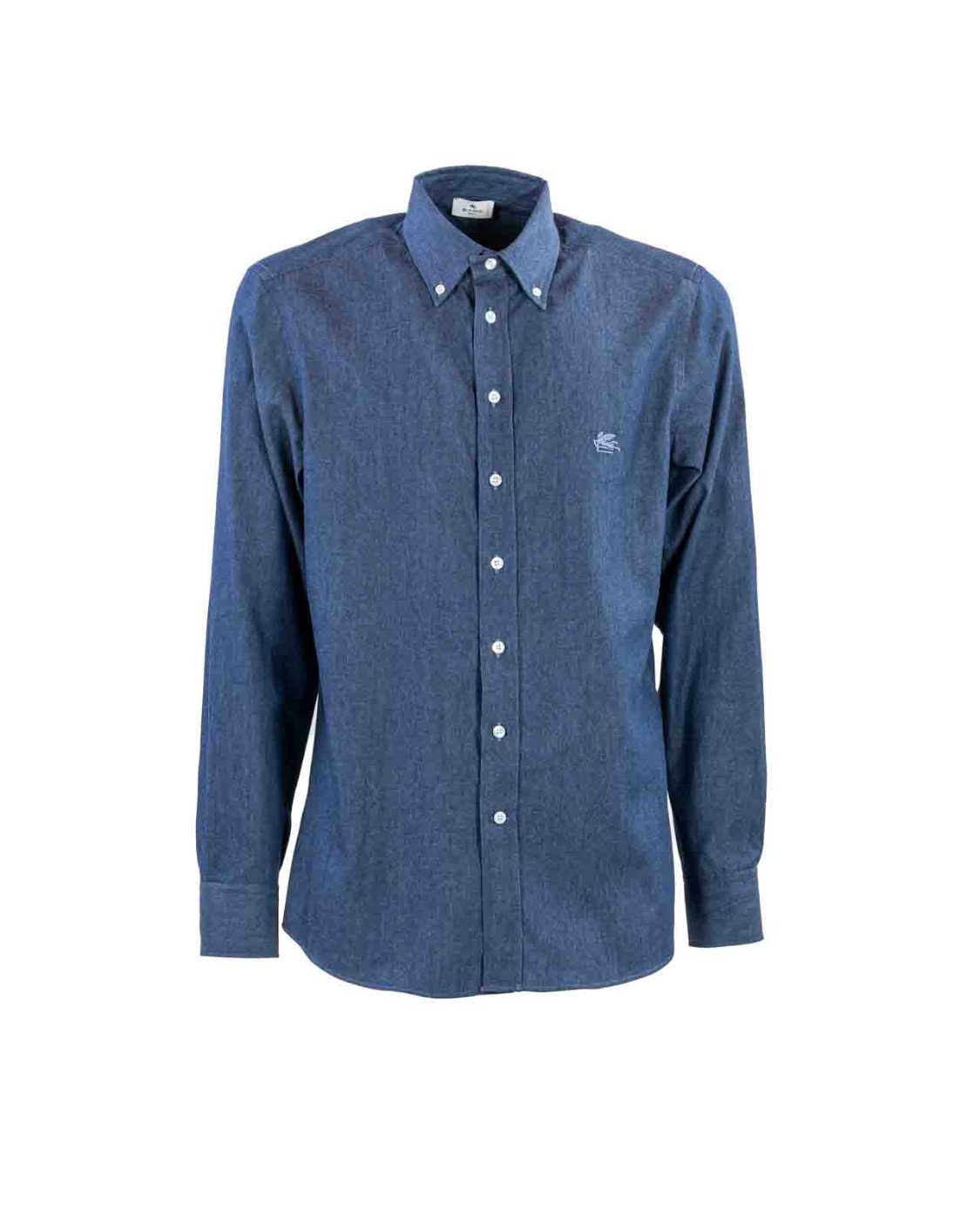 shop ETRO  Camicia: Etro camicia in denim con logo.
Camicia realizzata in denim di cotone con colletto button-down. 
Pegaso e logo ETRO ricamati sul petto.
100% cotone.
Vestibilità regular.
Colletto button-down.
Polsini con doppio bottone.
Fabbricato in Italia.. MRIB0004 99SA531-X0883 number 1970030